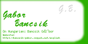 gabor bancsik business card